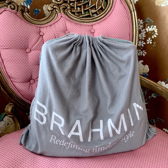 Brahmin large Amelia Navy Blue Melbourne Bucket leather Bag! - Picture 8 of 8